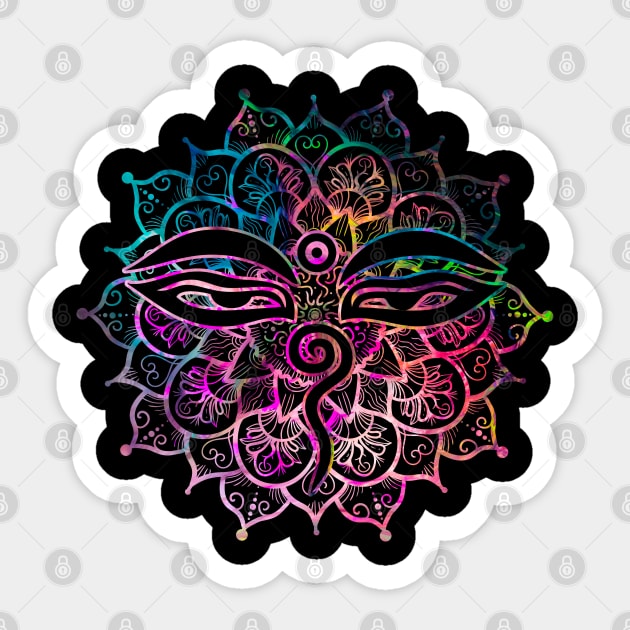 Wisdom Eyes of Buddha Sticker by Nartissima